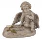 Preview: Engel Trauerfigur „Wir denken an Dich“ – Wetterfestes Polyresin für Grab & Garten