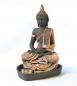 Preview: Große  wunderschöne detailreiche  Buddha Skulptur im Lotus-Sitz  mit Teelichthaltern, Schale und Deko-Steinen