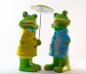 Preview: Herbst Frösche mit Regenschirm Frosch Garten Regenjacke Paar - Balkon Deko