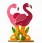 Mobile Preview: Großes Flamingo Filz Paar Deko Haus Wohnung Figuren pink Holz Geschenk NEU