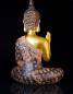 Preview: Buddha Thai Lotus Figur Resin gold 28cm groß Kunststein