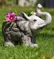 Preview: Großer Pflanztopf Elefant Tröti 40cm Kunststein Gartenfigur Deko Statue