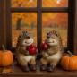 Preview: Igel Kantenhocker Set aus Keramik (2 Stück) – Herbstdeko & Geschenkidee