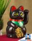 Mobile Preview: Große Winkekatze Schwarz Maneki Neko Glücksbringer Glückskatze winkende Katze