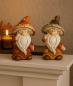 Preview: Herbstdeko Figuren Wichtel mit Pilzhut | 2er Set Polyresin 15cm stabil & langlebig