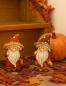 Preview: Herbstdeko Figuren Wichtel mit Pilzhut | 2er Set Polyresin 15cm stabil & langlebig