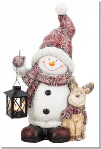 Johannes der Schneemann & Rentier Max | Winterdeko mit Laterne