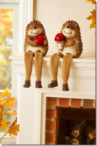 Igel Kantenhocker Set aus Keramik (2 Stück) – Herbstdeko & Geschenkidee