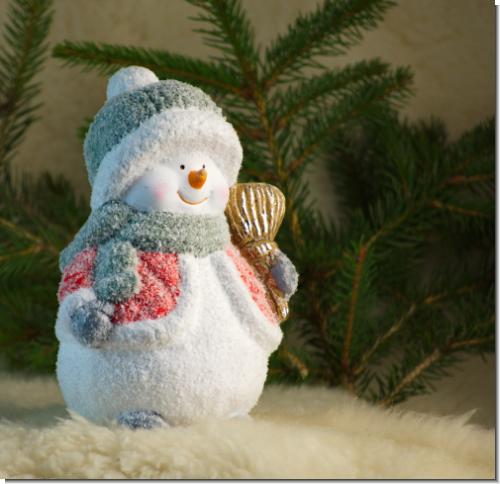 Kleiner Schneemann Dennis mit rotem Schal 19cm Deko Figur Weihnachten Winter