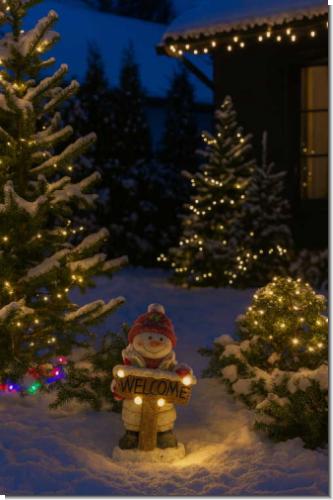 Riesengroße Schneemann Figur für drinnen und draußen:  ca 50cm hoch