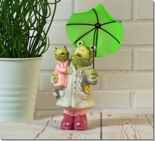  Mama Frosch mit der kleinen Lisa Deko Figur   Deko Figuren für Haus Hof und Garten...   Material: Magnesia / Metall