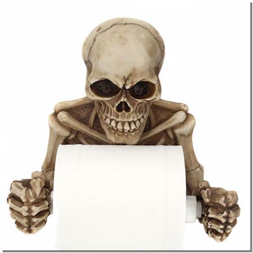 Totenkopf als Toilettenpapierhalter ca. 19 cm x 20 cm Skelett Halter Skull Schädel