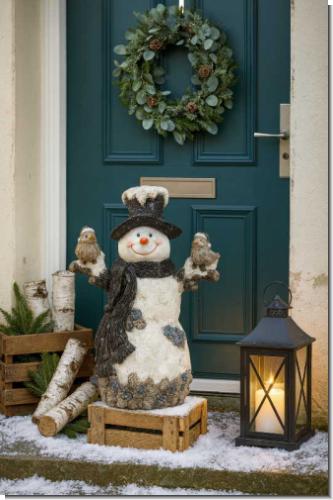 Riesengroße Schneemann Figur für drinnen und draußen:  ca 50cm hoch