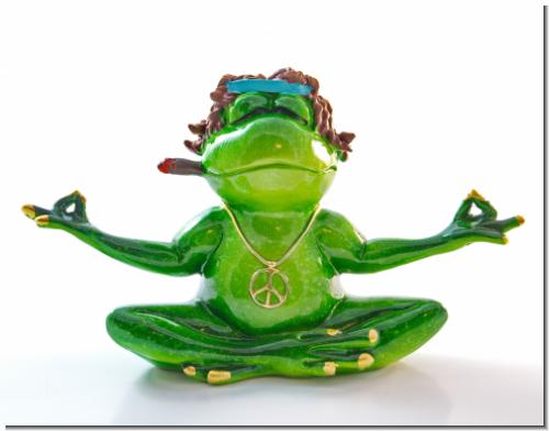 yoga frosch figur resin deko haus wohnung