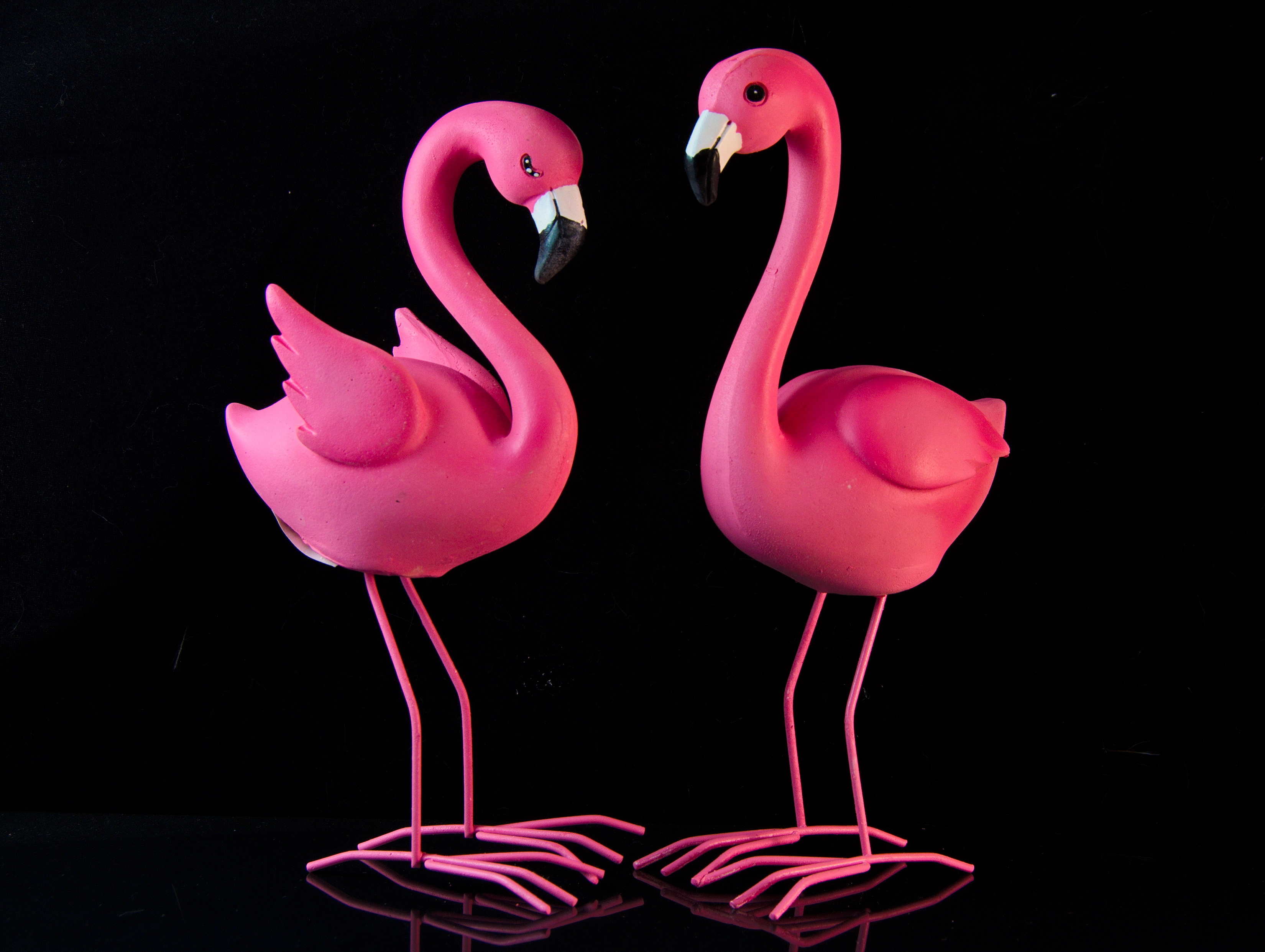Flamingos Metall Garten Resin