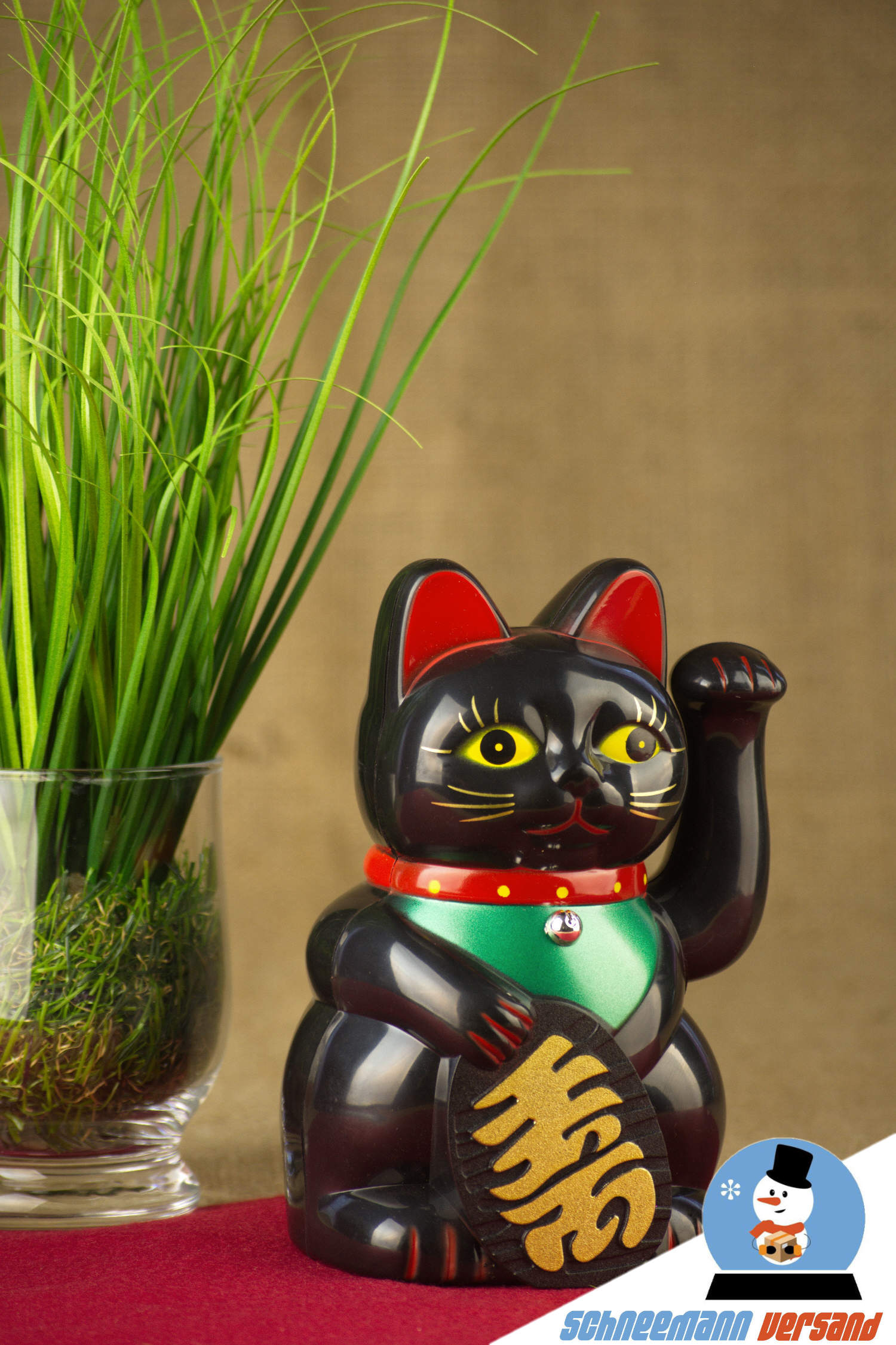Winkekatze Maneki Neko Glücksbringer Glückskatze Große winkende Katze