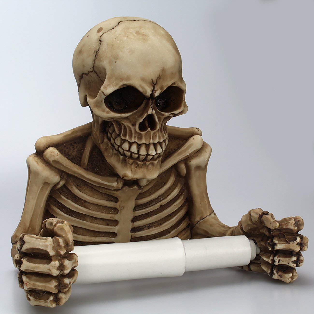 Totenkopf Toilettenpapierhalter 19 x 20 cm Skull Gothic Dekoration Bad Zubehör 