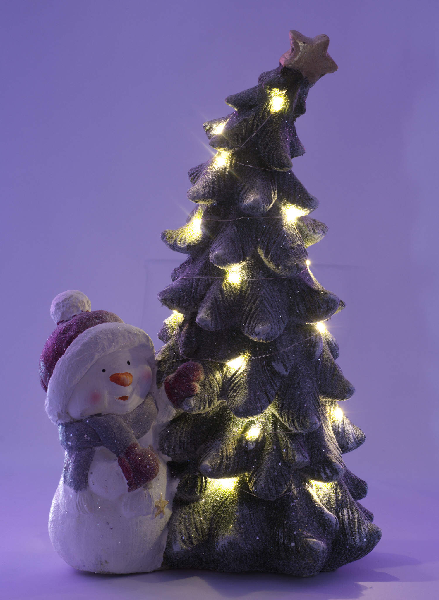 LED-Weihnachtsbaum mit Schneemännern