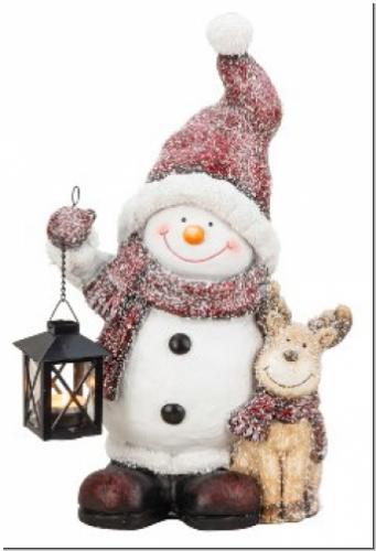 Johannes der Schneemann & Rentier Max | Winterdeko mit Laterne