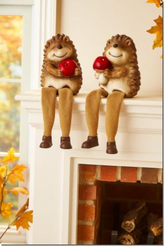 Igel Kantenhocker Set aus Keramik (2 Stück) – Herbstdeko & Geschenkidee