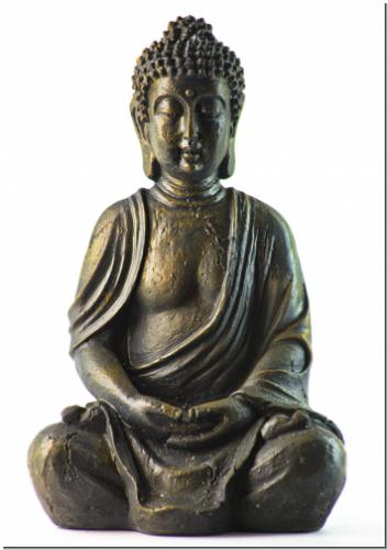 Bronze farbener Thai Buddha Budda  Figur Statue Feng Shui 30 cm sitzend