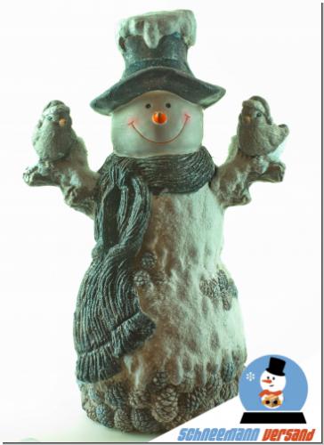 Riesen Schneemann Christoph mit Piepmatz 50cm Figur Weihnachten Winter Deko NEU