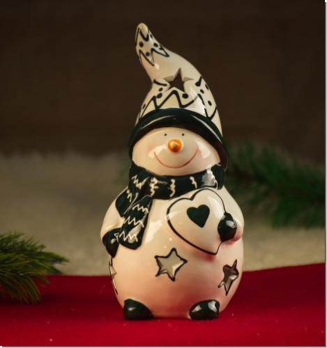 Niedliche Schneemann Figur mit Platz für Teelichter ca. 18 hoch