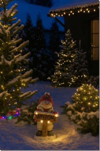 Riesengroße Schneemann Figur für drinnen und draußen:  ca 50cm hoch