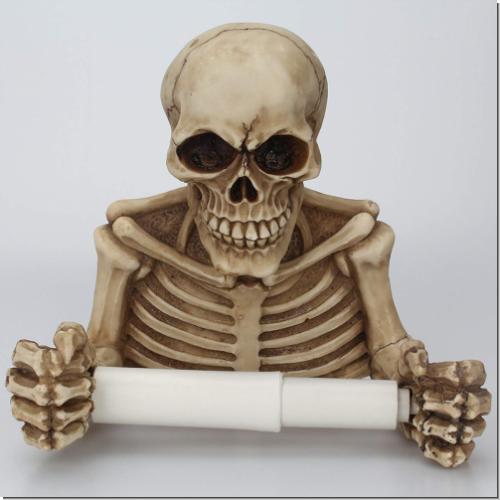 Totenkopf als Toilettenpapierhalter ca. 19 cm x 20 cm Skelett Halter Skull Schädel