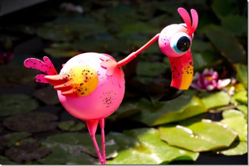 Großer Metall Flamingo 49cm Lucy  Deko Garten Figur Balkon Geschenk Sommer