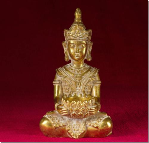 Kleiner Thai Buddha Budda Teelicht Halter Figur Statue Feng Shui 19 cm sitzend