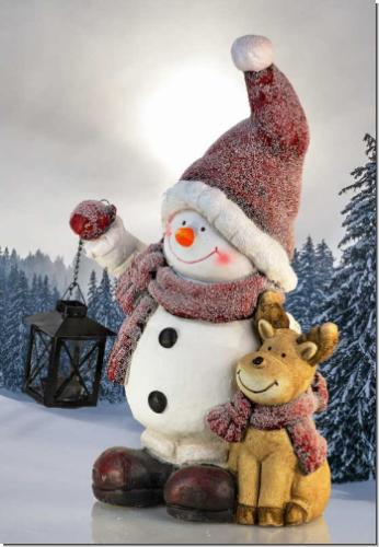 Johannes der Schneemann & Rentier Max | Winterdeko mit Laterne