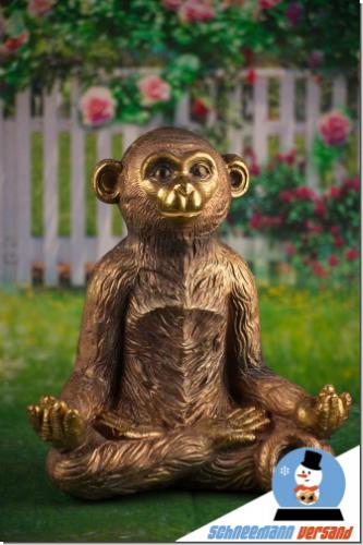 Goldener Yoga Affe Pamtetu Große Deko Figur Buddha Haltung Feng Shui Trend Cool