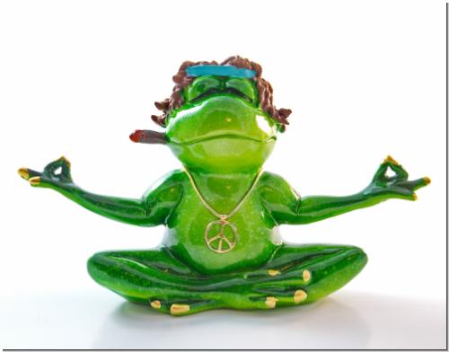 yoga frosch figur resin deko haus wohnung