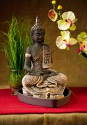 Großer Thai Buddha Budda Teelicht Halter Figur Statue Feng Shui 30 cm sitzend