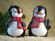 Deko Figuren Winter Pinguine Weihnachten  Weihnachtsdeko NEU Cool