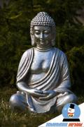 50cm großer Thai Buddha Budda silber Figur Statue Feng Shui