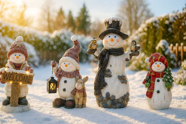 Schneemann im Garten